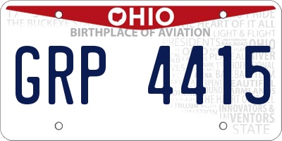 OH license plate GRP4415