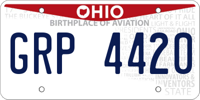 OH license plate GRP4420