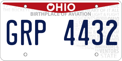 OH license plate GRP4432