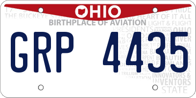 OH license plate GRP4435