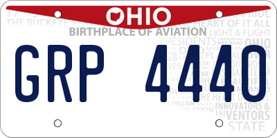 OH license plate GRP4440