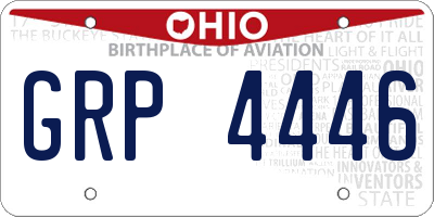 OH license plate GRP4446