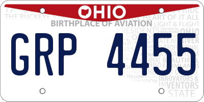 OH license plate GRP4455