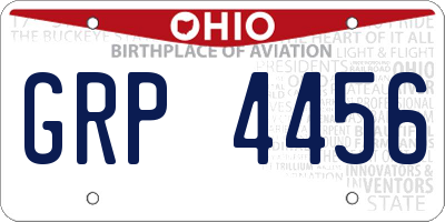 OH license plate GRP4456
