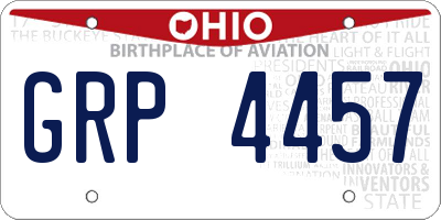 OH license plate GRP4457