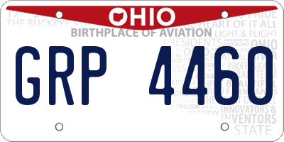 OH license plate GRP4460