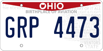 OH license plate GRP4473