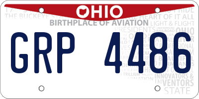 OH license plate GRP4486