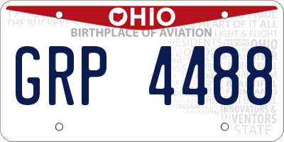 OH license plate GRP4488