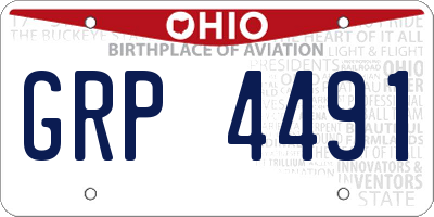 OH license plate GRP4491