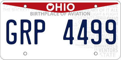 OH license plate GRP4499