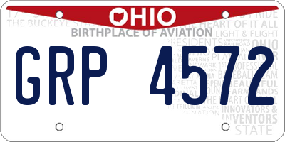 OH license plate GRP4572