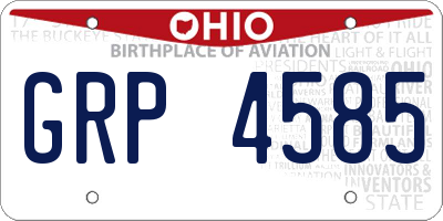 OH license plate GRP4585