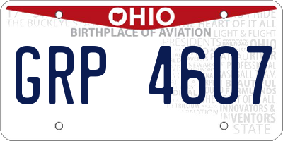 OH license plate GRP4607