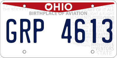 OH license plate GRP4613