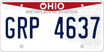 OH license plate GRP4637