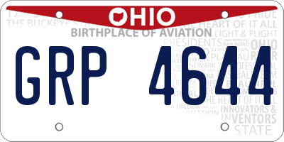 OH license plate GRP4644