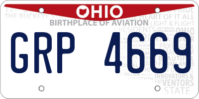 OH license plate GRP4669