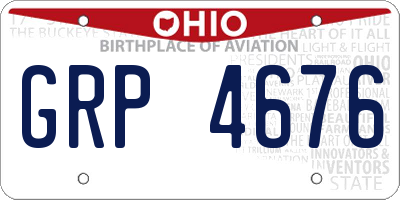 OH license plate GRP4676