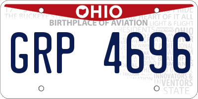 OH license plate GRP4696