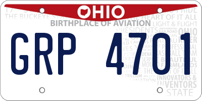 OH license plate GRP4701