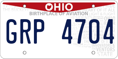 OH license plate GRP4704