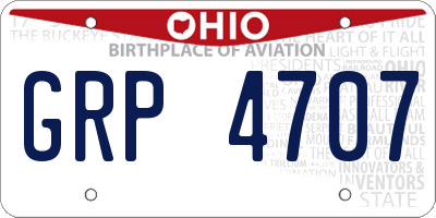 OH license plate GRP4707