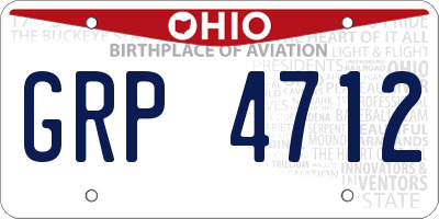 OH license plate GRP4712
