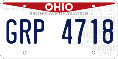 OH license plate GRP4718