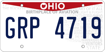 OH license plate GRP4719