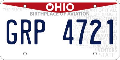 OH license plate GRP4721