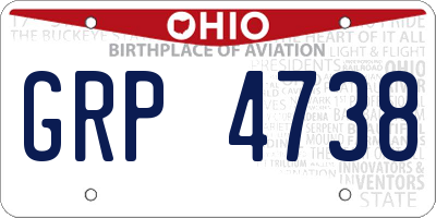 OH license plate GRP4738