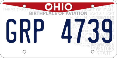 OH license plate GRP4739