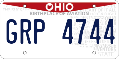 OH license plate GRP4744