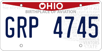 OH license plate GRP4745