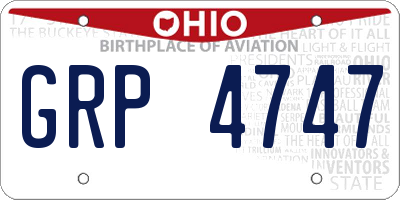 OH license plate GRP4747