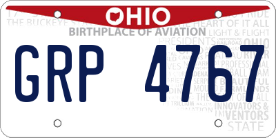 OH license plate GRP4767