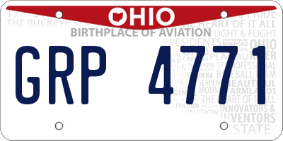 OH license plate GRP4771