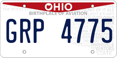 OH license plate GRP4775