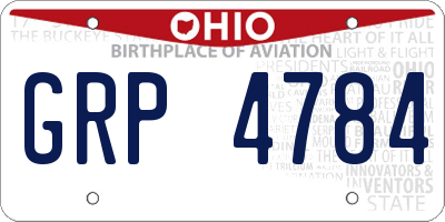 OH license plate GRP4784