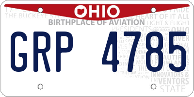 OH license plate GRP4785