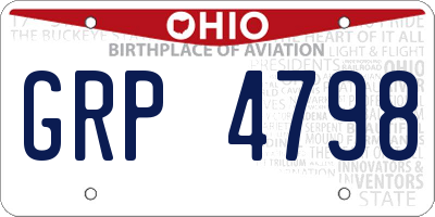 OH license plate GRP4798