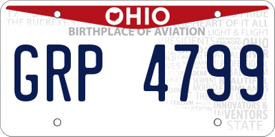 OH license plate GRP4799
