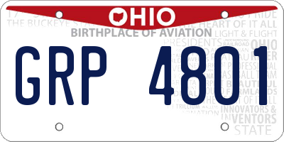 OH license plate GRP4801