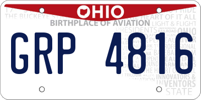 OH license plate GRP4816