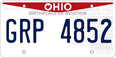 OH license plate GRP4852