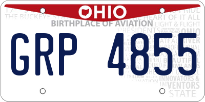 OH license plate GRP4855