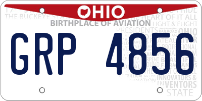 OH license plate GRP4856