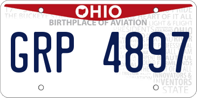 OH license plate GRP4897