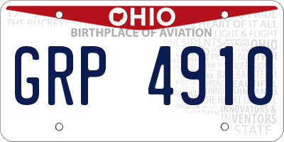 OH license plate GRP4910